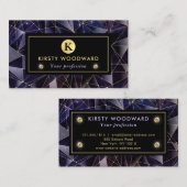 黒エレガントと金ゴールドミッドナイトクリスタル銀河系 名刺 (正面/裏面)