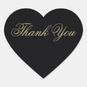 黒エレガントと金ゴールドモノグラムありがとう ハートシール (正面)