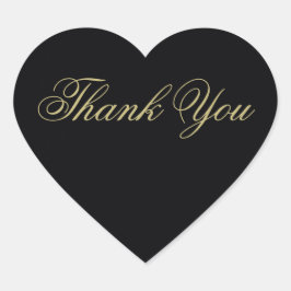 黒エレガントと金ゴールドモノグラムありがとう ハートシール