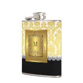 黒エレガントと金ゴールドモノグラム フラスク (左)