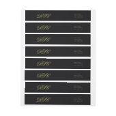 黒エレガントと金ゴールドモノグラム ラップアラウンドラベル (シート)