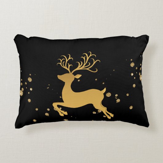 黒エレガントと金ゴールドルドルフ アクセントクッション (正面)