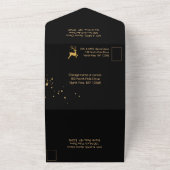 黒エレガントと金ゴールドルドルフ オールインワン招待状 (外側)