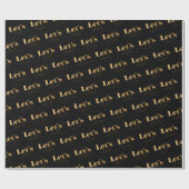 黒エレガントと金ゴールドレッツ祝誕生日 ラッピングペーパー (フラット)