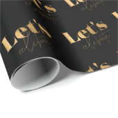 黒エレガントと金ゴールドレッツ祝誕生日 ラッピングペーパー (ロールコーナー)