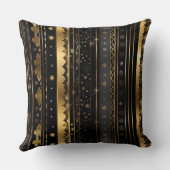 黒エレガントと金ゴールド垂直ストライプの クッション (裏面)