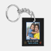 黒エレガントと金ゴールド愛するパパの写真 キーホルダー (正面左)