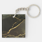 黒エレガントと金ゴールド愛するパパの写真 キーホルダー (裏面)