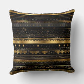 黒エレガントと金ゴールド水平ストライプの クッション (裏面)