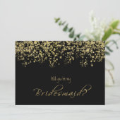 黒エレガントと金ゴールド私の花嫁のメイドになる？ 招待状 (スタンド正面)