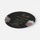 黒エレガントと金ゴールド結婚の紙プレート ペーパープレート (アングル)