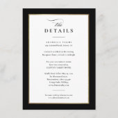 黒エレガントと金ゴールド結婚の詳細 エンクロージャーカード (正面)