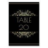 黒エレガントと金ゴールド結婚の テーブルナンバー (裏面)