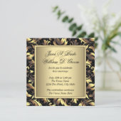 黒エレガントと金ゴールド結婚の 招待状 (スタンド正面)