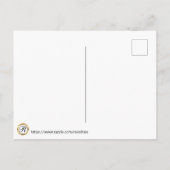 黒エレガントと金ゴールド結婚の 案内ポストカード (裏面)