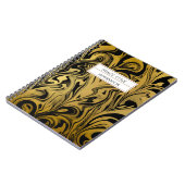 黒エレガントと金ゴールド絵を描の名パーソナライズされた前 ノートブック (左側)