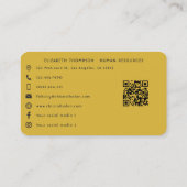 黒エレガントと金ゴールド黒女性ボスブランディング 名刺 (裏面)