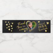 黒エレガントと金ゴールド2025年卒業 ペットボトルラベル (シングルラベル)