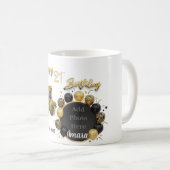 黒エレガントと金ゴールド21歳の誕生日マグお土産 コーヒーマグカップ (正面右)