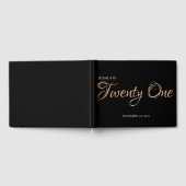 黒エレガントと金ゴールド21歳の誕生日 ゲストブック (全面)