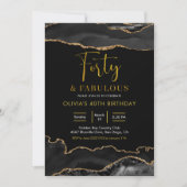 黒エレガントと金ゴールド40と素晴らしい 招待状 (正面)