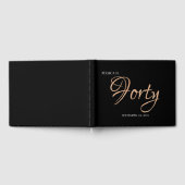 黒エレガントと金ゴールド40歳の誕生日 ゲストブック (全面)