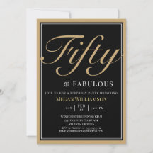 黒エレガントと金ゴールド50と素晴らしい誕生日