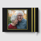 黒エレガントと金ゴールド50周年記念写真 ゲストブック (裏面)