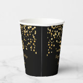 黒エレガントと金ゴールド50歳の誕生日パーティー 紙コップ (右)