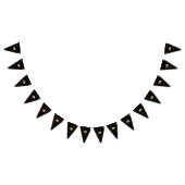 黒エレガントと金ゴールド50番目の誕生日招待状 バンティングフラッグ (全)