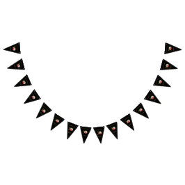 黒エレガントと金ゴールド50番目の誕生日招待状 バンティングフラッグ