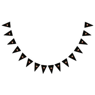 黒エレガントと金ゴールド50番目の誕生日招待状 バンティングフラッグ