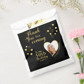 黒エレガントと金ゴールド50誕生日ありがとう フェイバーバッグ (封をした状態)