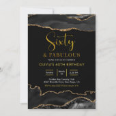 黒エレガントと金ゴールド60と素晴らしい 招待状 (正面)