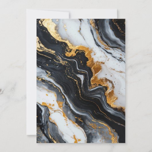 黒エレガントと金ゴールド60番目の誕生日招待状 招待状 (裏面)