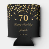 黒エレガントと金ゴールド70th誕生日パーティー 缶クーラー (裏面)