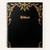 黒エレガントと金ゴールド ノートブック (正面)