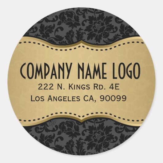 黒エレガントと金ゴールド ラウンドシール (正面)
