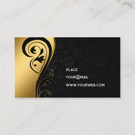 黒エレガントと金ゴールド 名刺 (裏面)