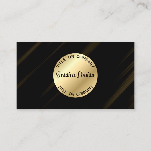 黒エレガントと金ゴールド 名刺 (正面)