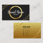 黒エレガントと金ゴールド 名刺 (正面/裏面)