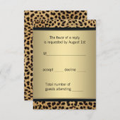 黒エレガントと金ゴールドLeopard RSVP (正面/裏面)