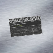 黒エレガントと銀のグレーのフローラダマスク マグネット名刺 (インサイチュ)