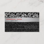 黒エレガントと銀のグレーのフローラマスク2 名刺 (裏面)