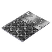 黒エレガントと銀のフローラダマスレース ノートブック (左側)