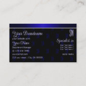 黒エレガントと青とイニシャルプロフェッショナル 名刺 (裏面)