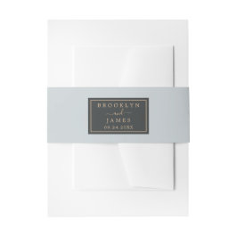 黒エレガントと青のグレイ結婚ズ 招待状ベリーバンド