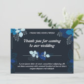黒エレガントと青の結婚サンキューカード サンキューカード (スタンド正面)