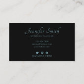 黒エレガントと青の装飾用モノグラム 名刺 (裏面)