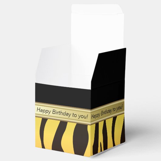 黒エレガントと黄色のオレンジ色のゼブラ |誕生日 フェイバーボックス (オープン)